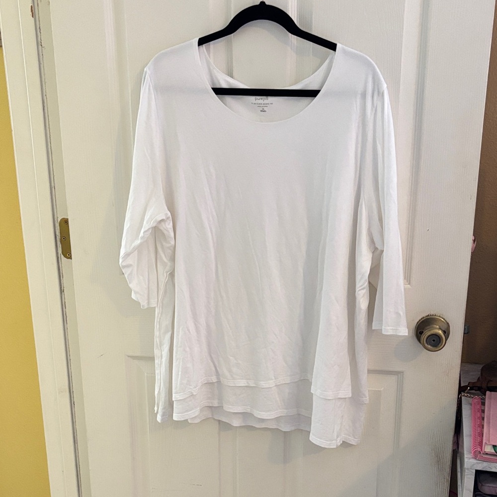 J. Jill Soft White Long Sleeve Top